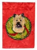 Cairn Terrier Christmas Wreath Garden Flag Mailbox Decorative Yard Banner Outside Patio Artwork for Flower Beds, Garden Size, Multicolor