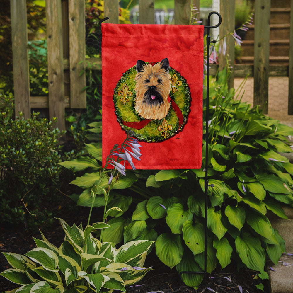 Cairn Terrier Christmas Wreath Garden Flag Mailbox Decorative Yard Banner Outside Patio Artwork for Flower Beds, Garden Size, Multicolor