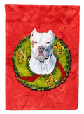 Pit Bull Christmas Wreath Garden Flag Mailbox Decorative Yard Banner Outside Patio Artwork for Flower Beds, Garden Size, Multicolor