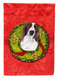 Welsh Springer Spaniel Christmas Wreath Garden Flag Mailbox Decorative Yard Banner Outside Patio Artwork for Flower Beds, Garden Size, Multicolor