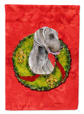 Weimaraner Christmas Wreath Garden Flag Mailbox Decorative Yard Banner Outside Patio Artwork for Flower Beds, Garden Size, Multicolor