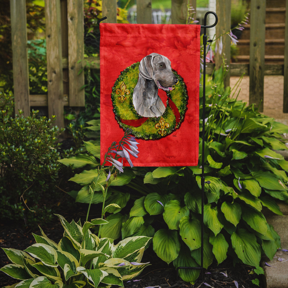 Weimaraner Christmas Wreath Garden Flag Mailbox Decorative Yard Banner Outside Patio Artwork for Flower Beds, Garden Size, Multicolor