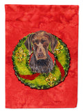 German Shorthaired Pointer Christmas Wreath Garden Flag Mailbox Decorative Yard Banner Outside Patio Artwork for Flower Beds, Garden Size, Multicolor
