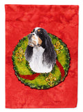 Springer Spaniel Christmas Wreath Garden Flag Mailbox Decorative Yard Banner Outside Patio Artwork for Flower Beds, Garden Size, Multicolor