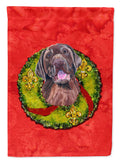 Labrador Christmas Wreath Garden Flag Mailbox Decorative Yard Banner Outside Patio Artwork for Flower Beds, Garden Size, Multicolor