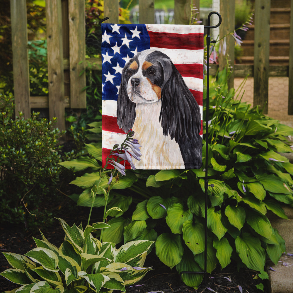 USA American Flag with Cavalier Spaniel Garden Flag Mailbox Decorative Yard Banner Outside Patio Artwork for Flower Beds, Garden Size, Multicolor