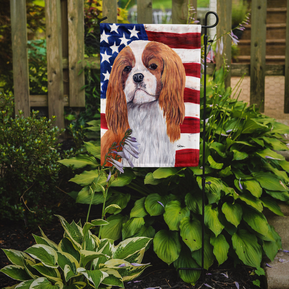 USA American Flag with Cavalier Spaniel Garden Flag Mailbox Decorative Yard Banner Outside Patio Artwork for Flower Beds, Garden Size, Multicolor