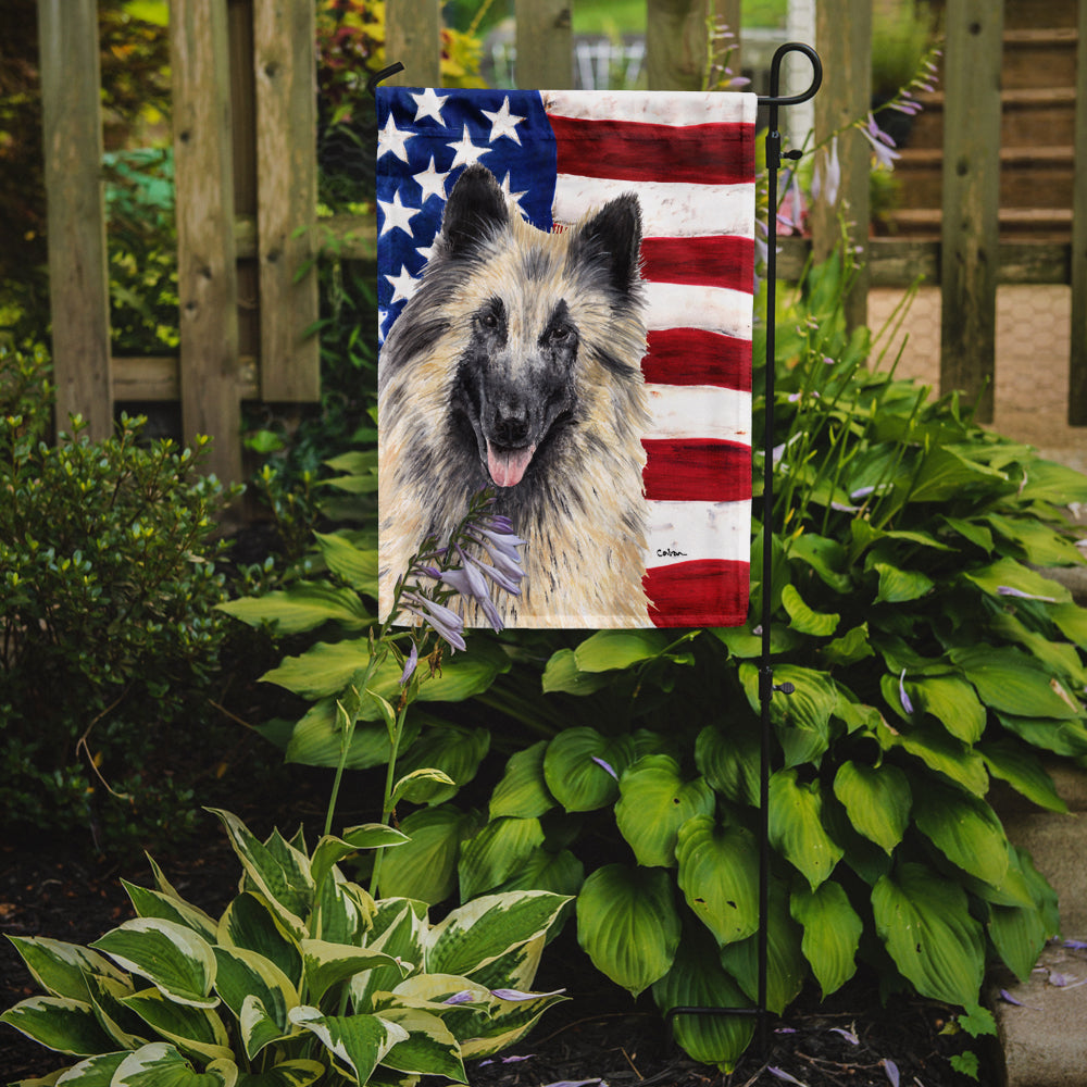 USA American Flag with Belgian Tervuren Garden Flag Mailbox Decorative Yard Banner Outside Patio Artwork for Flower Beds, Garden Size, Multicolor