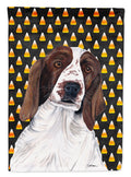 Welsh Springer Spaniel Candy Corn Halloween Portrait Garden Flag Mailbox Decorative Yard Banner Outside Patio Artwork for Flower Beds, Garden Size, Multicolor