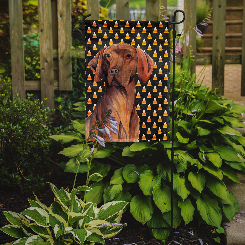 Vizsla Candy Corn Halloween Portrait Garden Flag Mailbox Decorative Yard Banner Outside Patio Artwork for Flower Beds, Garden Size, Multicolor