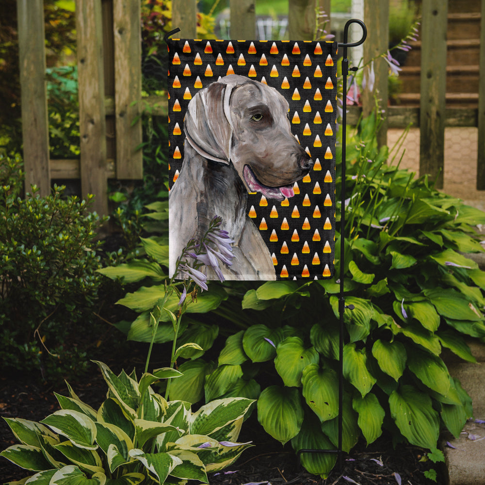 Weimaraner Candy Corn Halloween Portrait Garden Flag Mailbox Decorative Yard Banner Outside Patio Artwork for Flower Beds, Garden Size, Multicolor