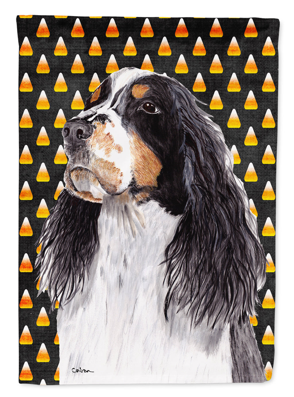 Springer Spaniel Candy Corn Halloween Portrait Garden Flag Mailbox Decorative Yard Banner Outside Patio Artwork for Flower Beds, Garden Size, Multicolor
