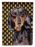 Dachshund Candy Corn Halloween Portrait Garden Flag Mailbox Decorative Yard Banner Outside Patio Artwork for Flower Beds, Garden Size, Multicolor