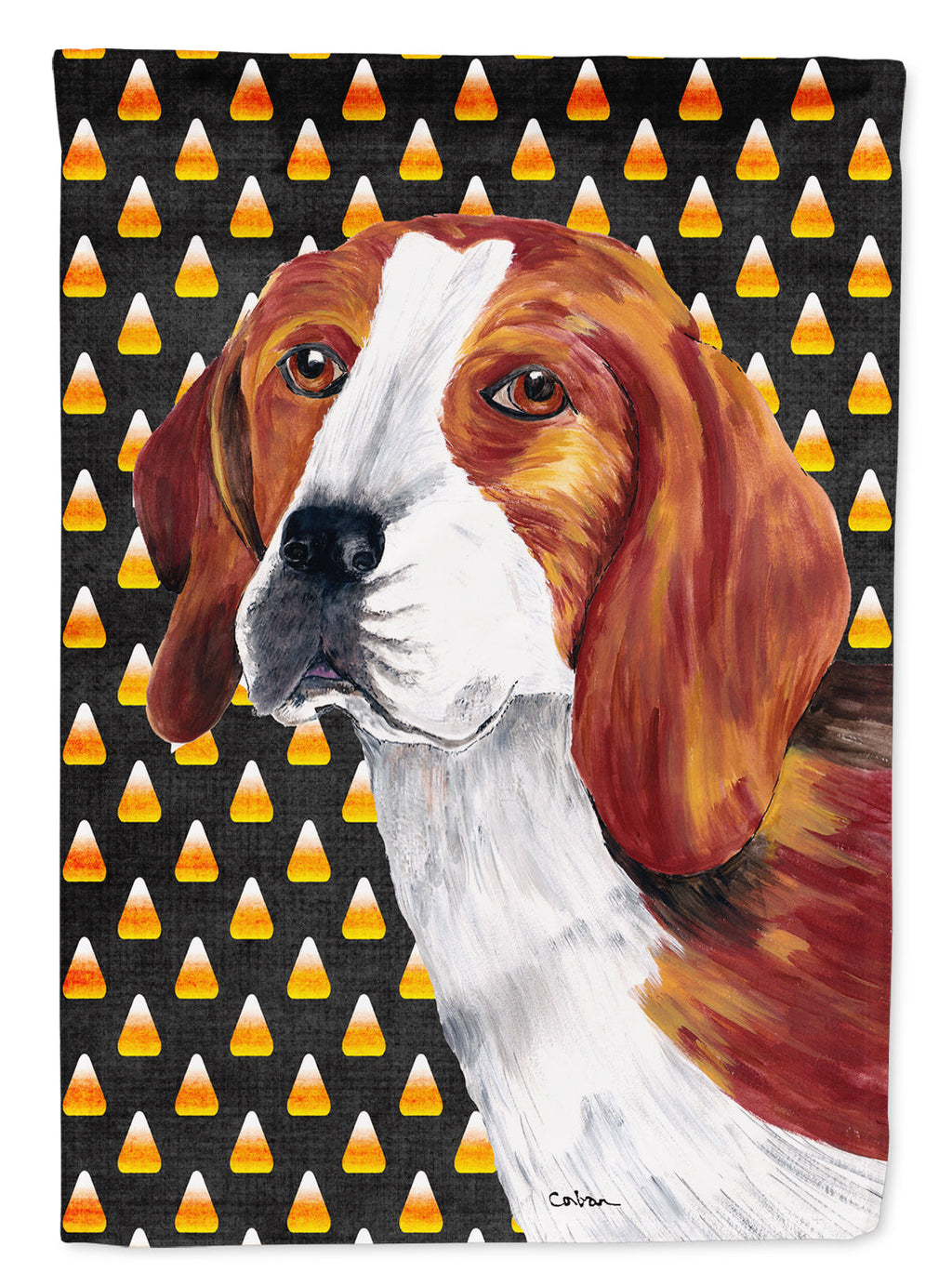 Beagle Candy Corn Halloween Portrait Garden Flag Mailbox Decorative Yard Banner Outside Patio Artwork for Flower Beds, Garden Size, Multicolor