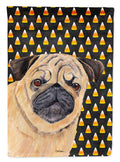 Pug Candy Corn Halloween Portrait Garden Flag Mailbox Decorative Yard Banner Outside Patio Artwork for Flower Beds, Garden Size, Multicolor