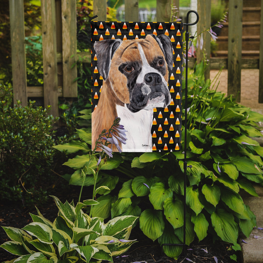 Boxer Fawn Uncropped Ears Candy Corn Halloween Portrait Garden Flag Mailbox Decorative Yard Banner Outside Patio Artwork for Flower Beds, Garden Size, Multicolor