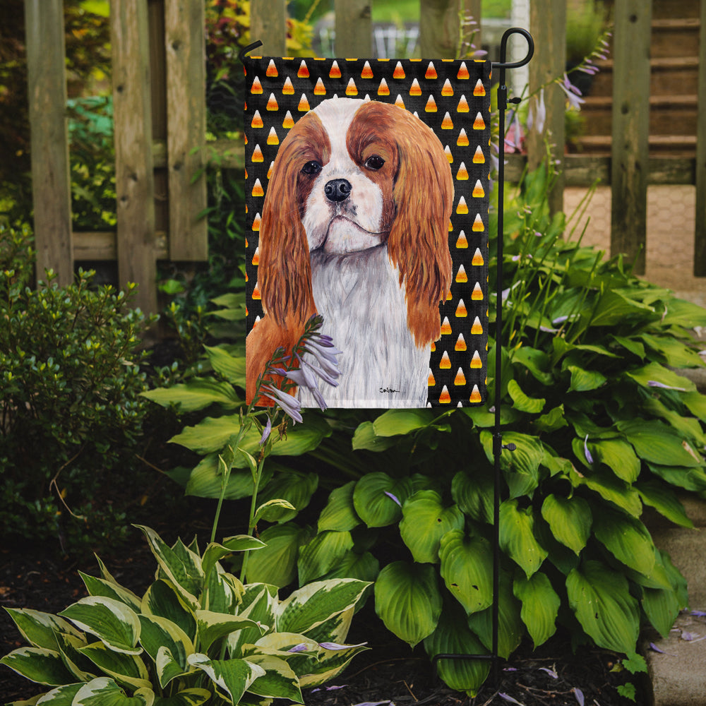 Cavalier Spaniel Blenheim Candy Corn Halloween Portrait Garden Flag Mailbox Decorative Yard Banner Outside Patio Artwork for Flower Beds, Garden Size, Multicolor
