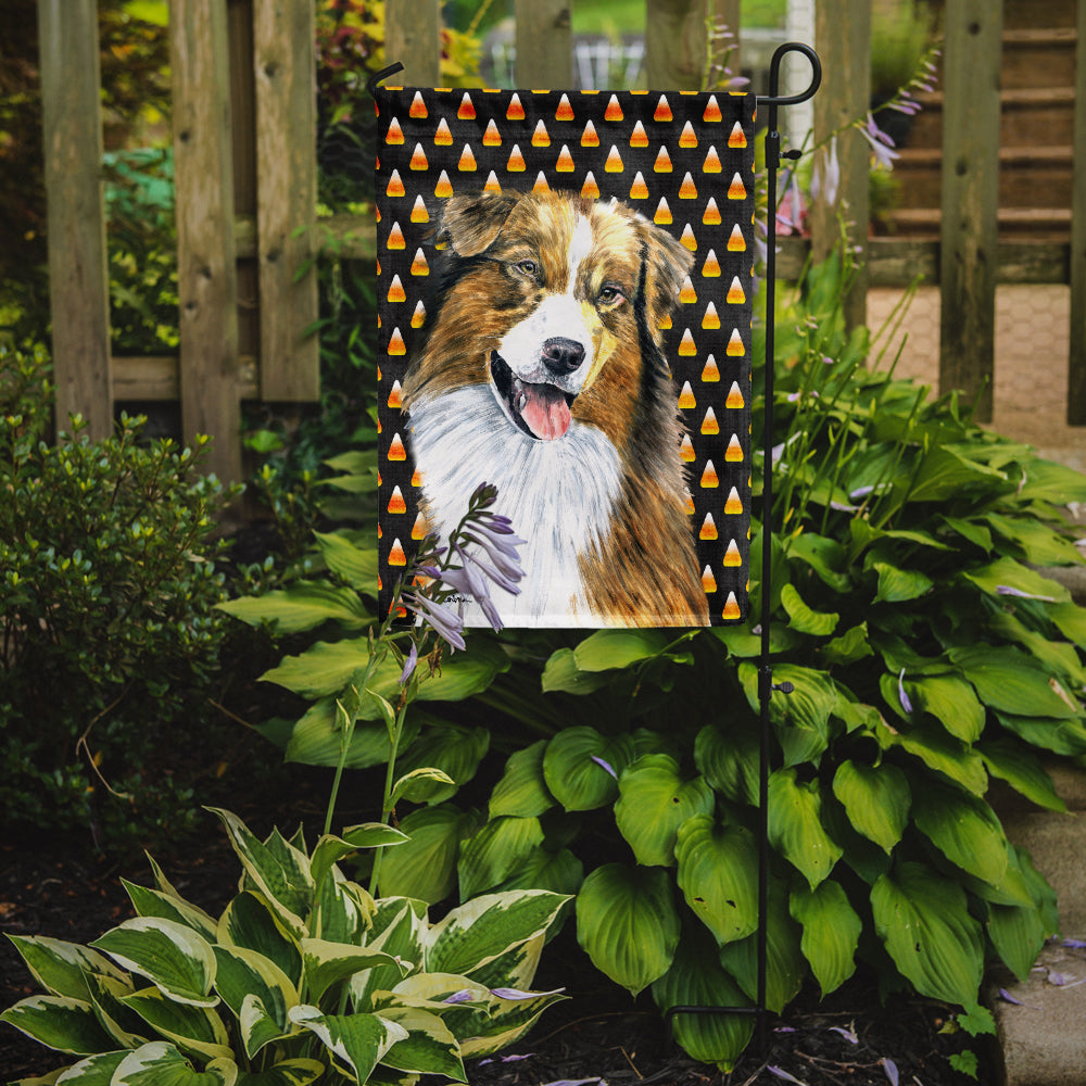 Australian Shepherd Candy Corn Halloween Portrait Garden Flag Mailbox Decorative Yard Banner Outside Patio Artwork for Flower Beds, Garden Size, Multicolor