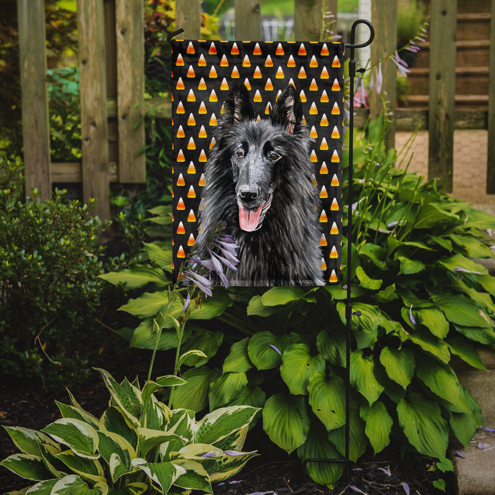 Belgian Sheepdog Candy Corn Halloween Portrait Garden Flag Mailbox Decorative Yard Banner Outside Patio Artwork for Flower Beds, Garden Size, Multicolor