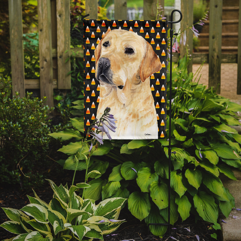 Labrador Yellow Candy Corn Halloween Portrait Garden Flag Mailbox Decorative Yard Banner Outside Patio Artwork for Flower Beds, Garden Size, Multicolor