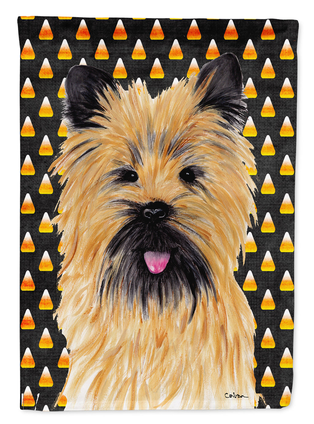 Cairn Terrier Candy Corn Halloween Portrait Garden Flag Mailbox Decorative Yard Banner Outside Patio Artwork for Flower Beds, Garden Size, Multicolor