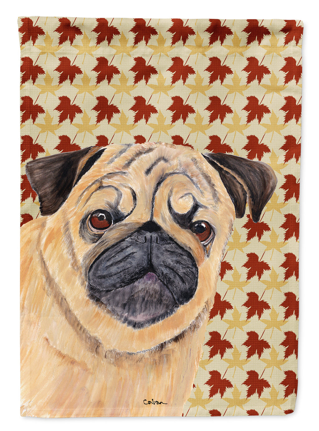Pug Fall Leaves Portrait Garden Flag Mailbox Decorative Yard Banner Outside Patio Artwork for Flower Beds, Garden Size, Multicolor