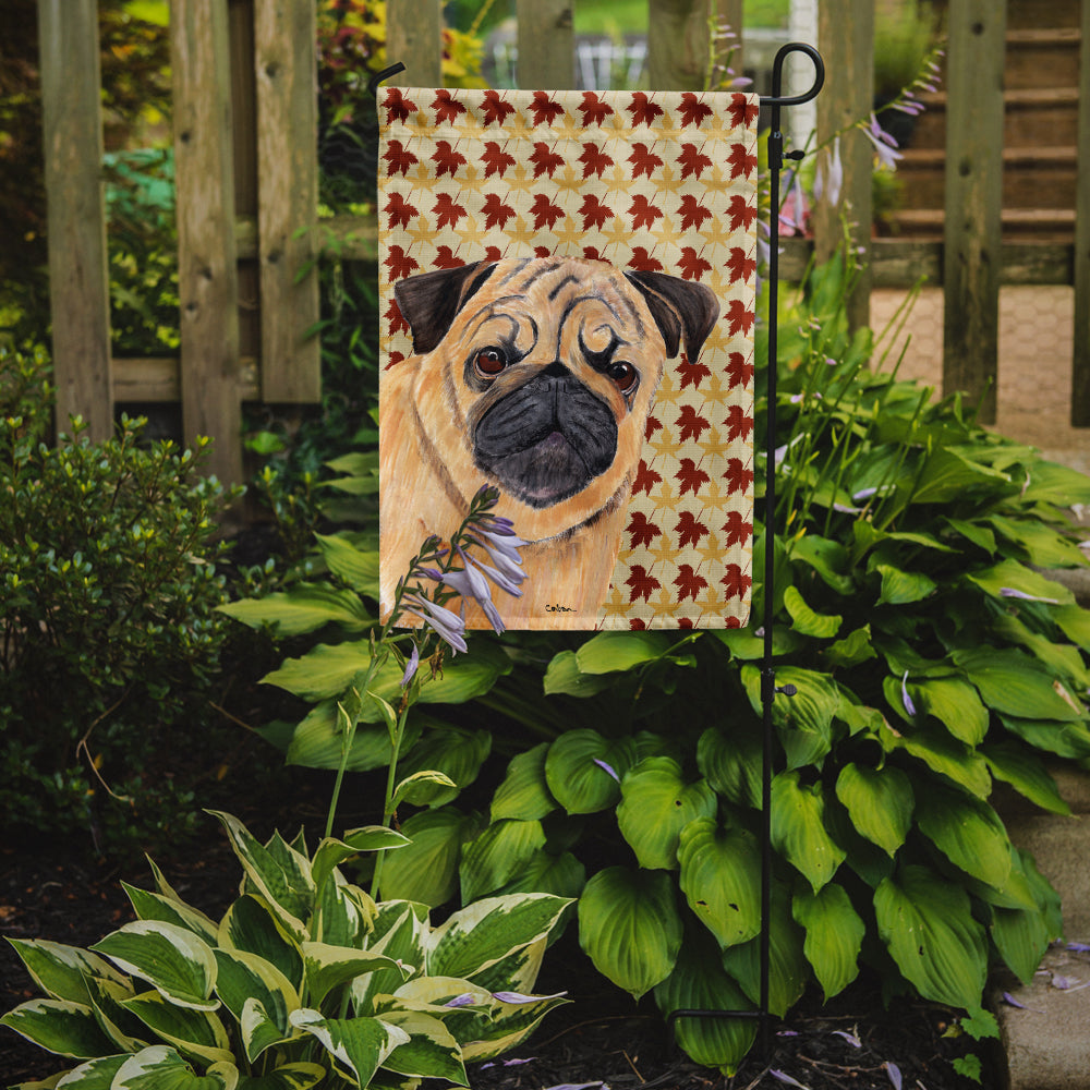 Pug Fall Leaves Portrait Garden Flag Mailbox Decorative Yard Banner Outside Patio Artwork for Flower Beds, Garden Size, Multicolor