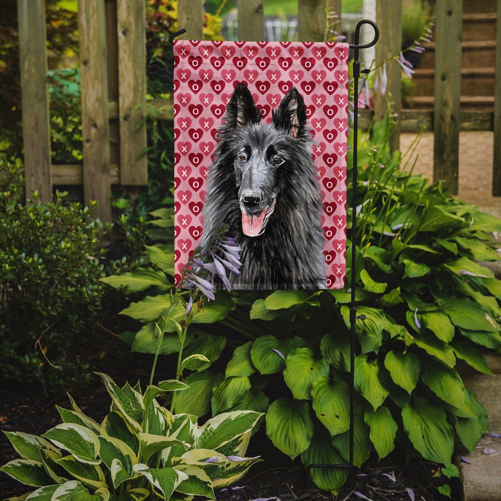 Belgian Sheepdog Hearts Love and Valentine's Day Portrait Garden Flag Mailbox Decorative Yard Banner Outside Patio Artwork for Flower Beds, Garden Size, Multicolor