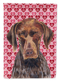 German Shorthaired Pointer Hearts Love and Valentine's Day Garden Flag Mailbox Decorative Yard Banner Outside Patio Artwork for Flower Beds, Garden Size, Multicolor