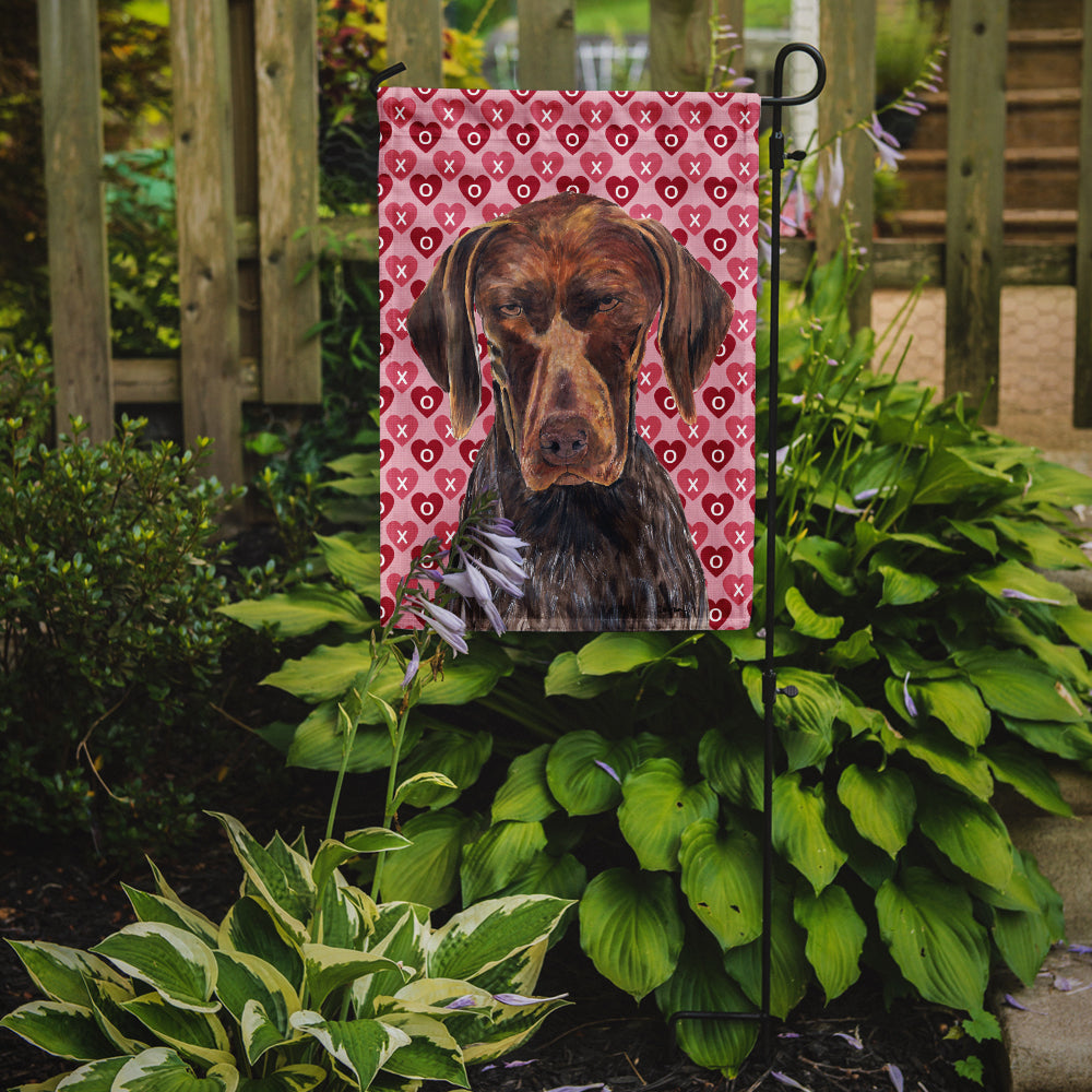 German Shorthaired Pointer Hearts Love and Valentine's Day Garden Flag Mailbox Decorative Yard Banner Outside Patio Artwork for Flower Beds, Garden Size, Multicolor