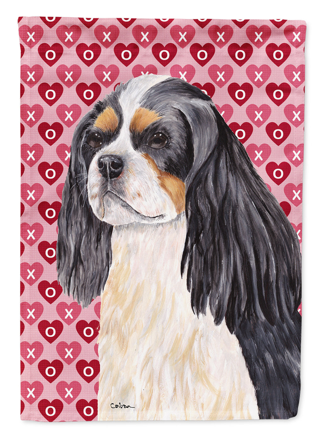 Cavalier Spaniel Hearts Love and Valentine's Day Portrait Garden Flag Mailbox Decorative Yard Banner Outside Patio Artwork for Flower Beds, Garden Size, Multicolor