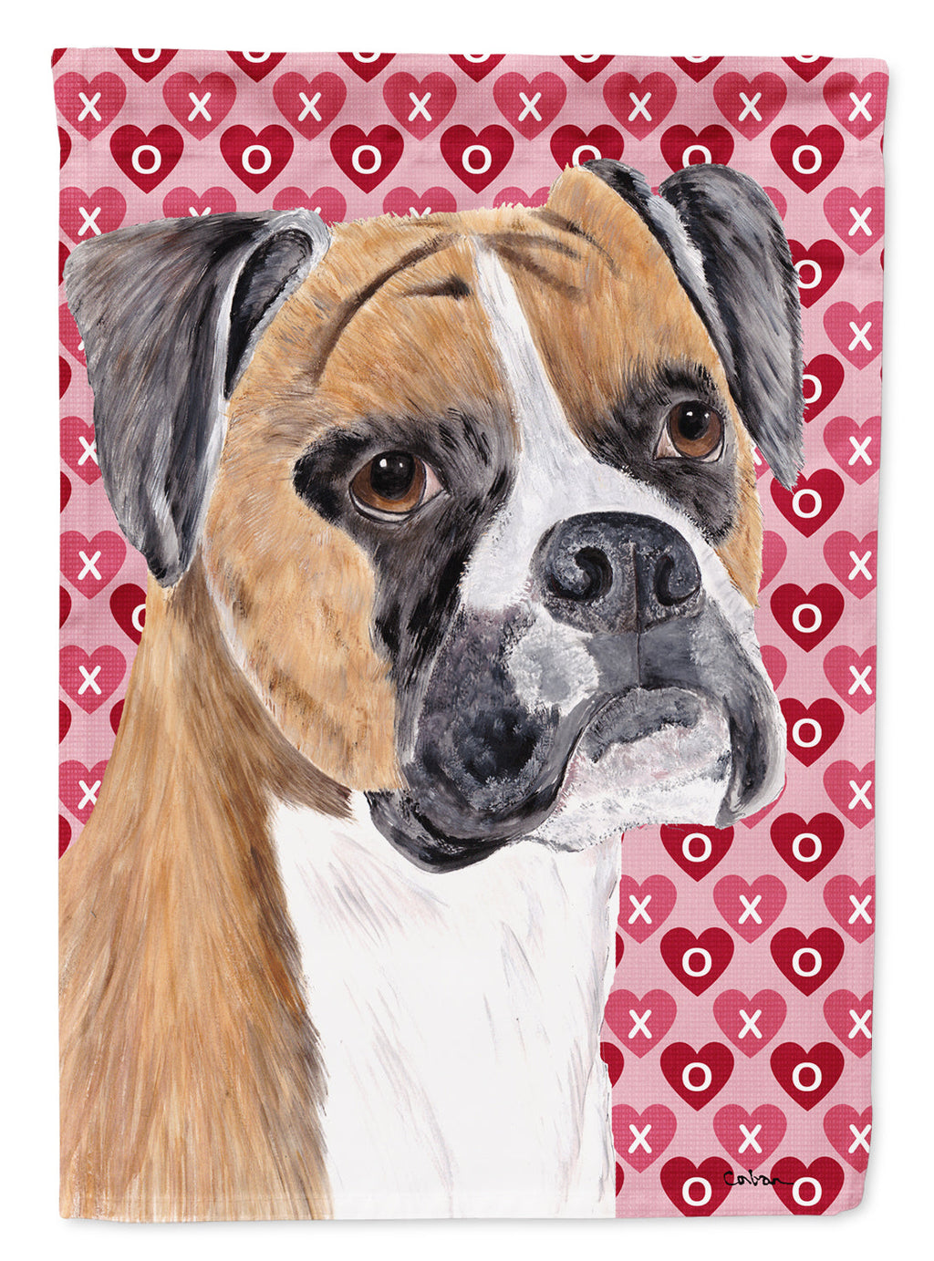 Boxer Hearts Love and Valentine's Day Portrait Garden Flag Mailbox Decorative Yard Banner Outside Patio Artwork for Flower Beds, Garden Size, Multicolor