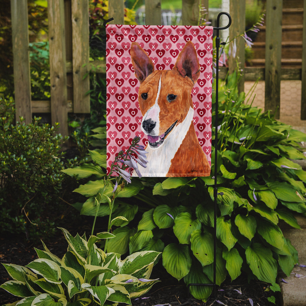 Basenji Hearts Love and Valentine's Day Portrait Garden Flag Mailbox Decorative Yard Banner Outside Patio Artwork for Flower Beds, Garden Size, Multicolor