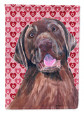 Labrador Chocolate Hearts Love Valentine's Day Garden Flag Mailbox Decorative Yard Banner Outside Patio Artwork for Flower Beds, Garden Size, Multicolor