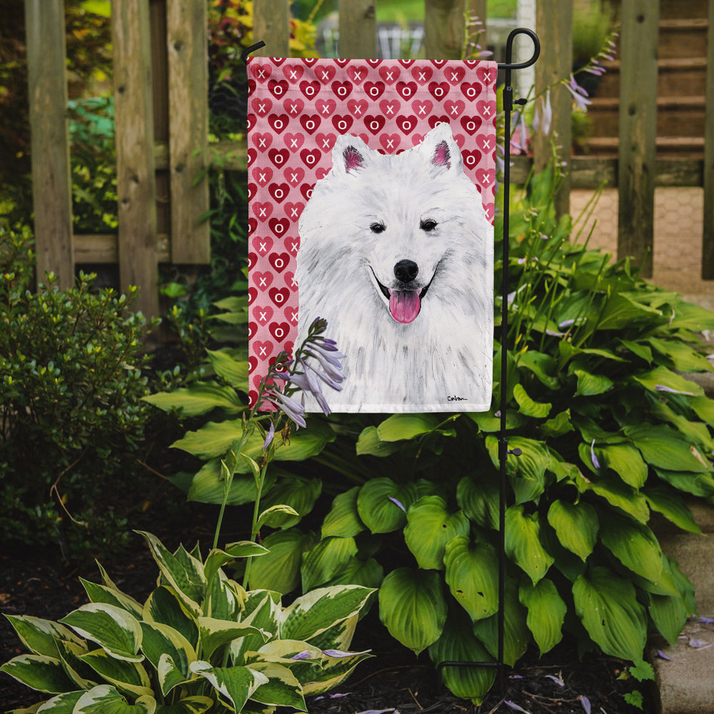 American Eskimo Hearts Love and Valentine's Day Portrait Garden Flag Mailbox Decorative Yard Banner Outside Patio Artwork for Flower Beds, Garden Size, Multicolor