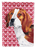 Beagle Hearts Love and Valentine's Day Portrait Garden Flag Mailbox Decorative Yard Banner Outside Patio Artwork for Flower Beds, Garden Size, Multicolor