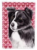Border Collie Hearts Love and Valentine's Day Portrait Garden Flag Mailbox Decorative Yard Banner Outside Patio Artwork for Flower Beds, Garden Size, Multicolor