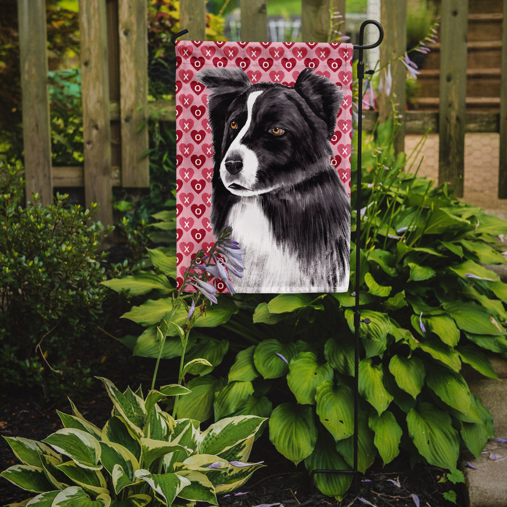 Border Collie Hearts Love and Valentine's Day Portrait Garden Flag Mailbox Decorative Yard Banner Outside Patio Artwork for Flower Beds, Garden Size, Multicolor
