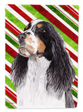 Springer Spaniel Candy Cane Holiday Christmas Garden Flag Mailbox Decorative Yard Banner Outside Patio Artwork for Flower Beds, Garden Size, Multicolor