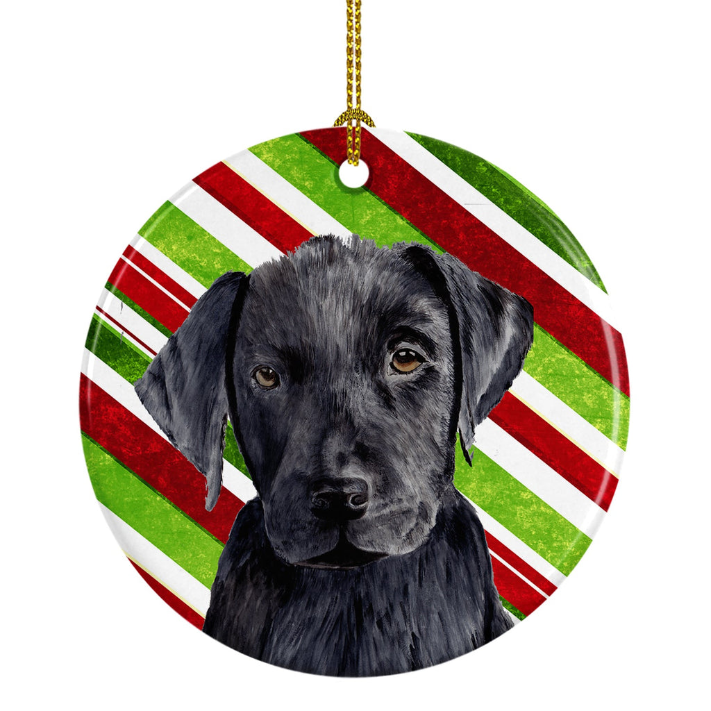 Labrador Candy Cane Holiday Christmas Ceramic Ornament Christmas Tree Hanging Decorations for Home Christmas Holiday, Party, Gift, 3 in, Multicolor