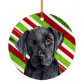 Labrador Candy Cane Holiday Christmas Ceramic Ornament Christmas Tree Hanging Decorations for Home Christmas Holiday, Party, Gift, 3 in, Multicolor