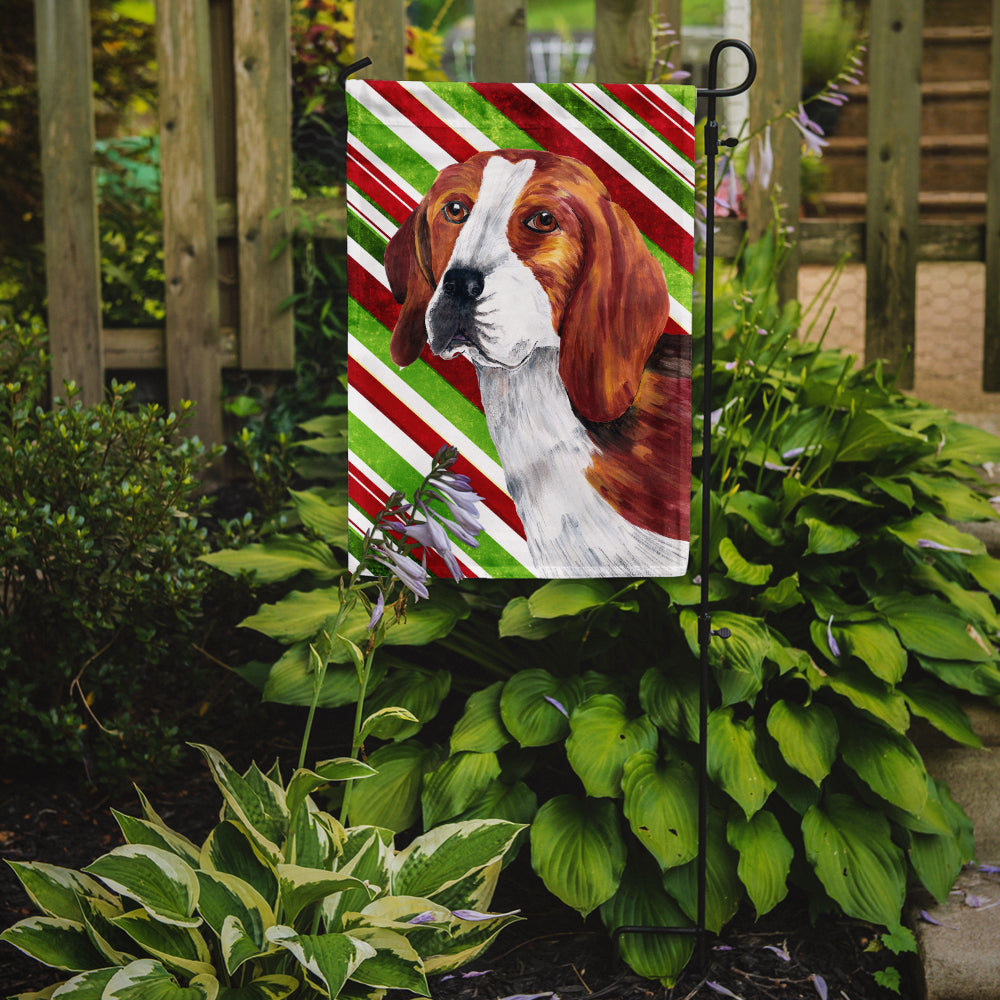 Beagle Candy Cane Holiday Christmas Garden Flag Mailbox Decorative Yard Banner Outside Patio Artwork for Flower Beds, Garden Size, Multicolor
