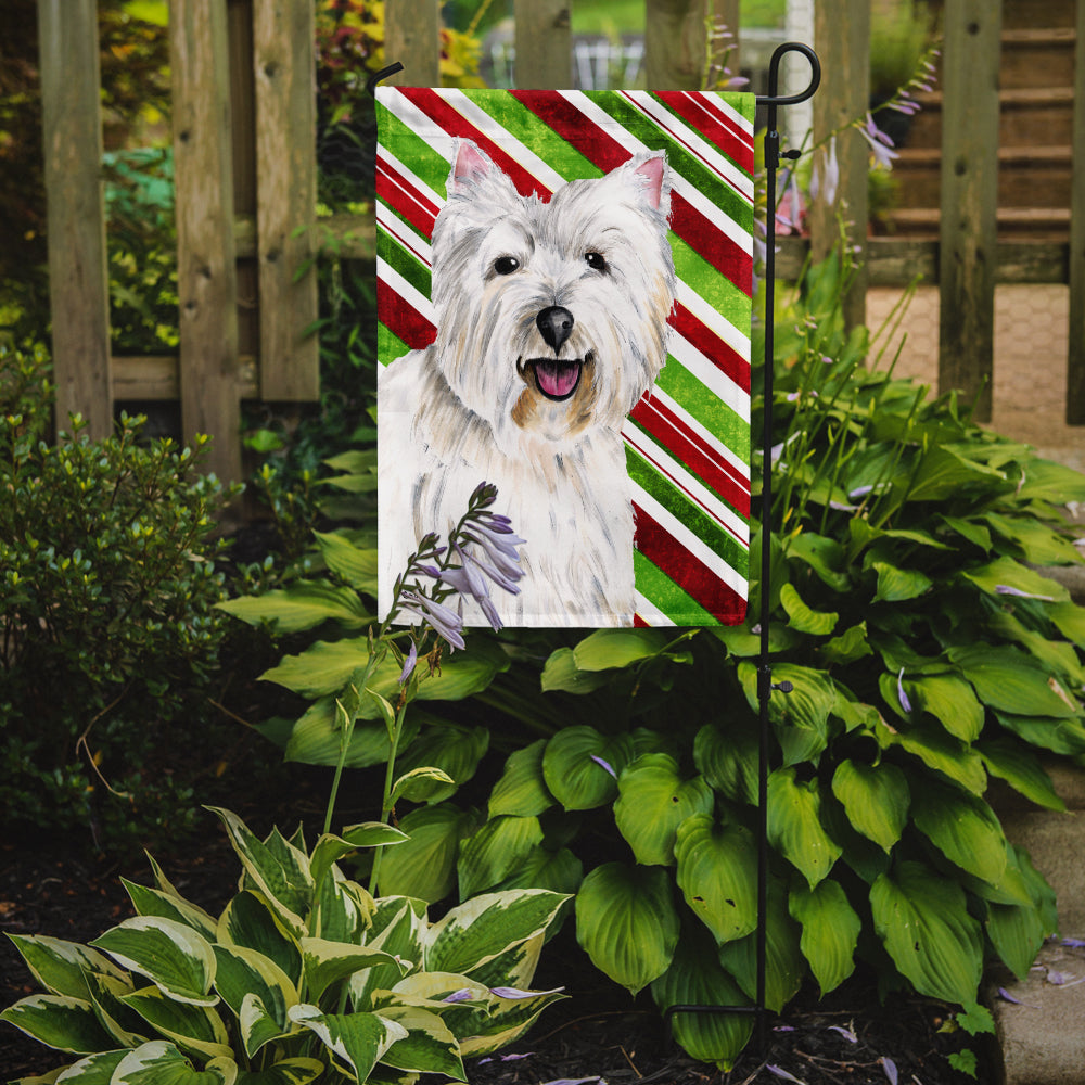 Westie Candy Cane Holiday Christmas Garden Flag Mailbox Decorative Yard Banner Outside Patio Artwork for Flower Beds, Garden Size, Multicolor