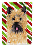 Cairn Terrier Candy Cane Holiday Christmas Garden Flag Mailbox Decorative Yard Banner Outside Patio Artwork for Flower Beds, Garden Size, Multicolor