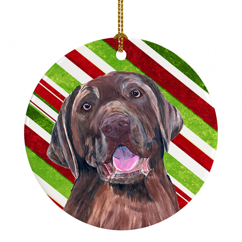 Labrador Candy Cane Holiday Christmas Ceramic Ornament Christmas Tree Hanging Decorations for Home Christmas Holiday, Party, Gift, 3 in, Multicolor