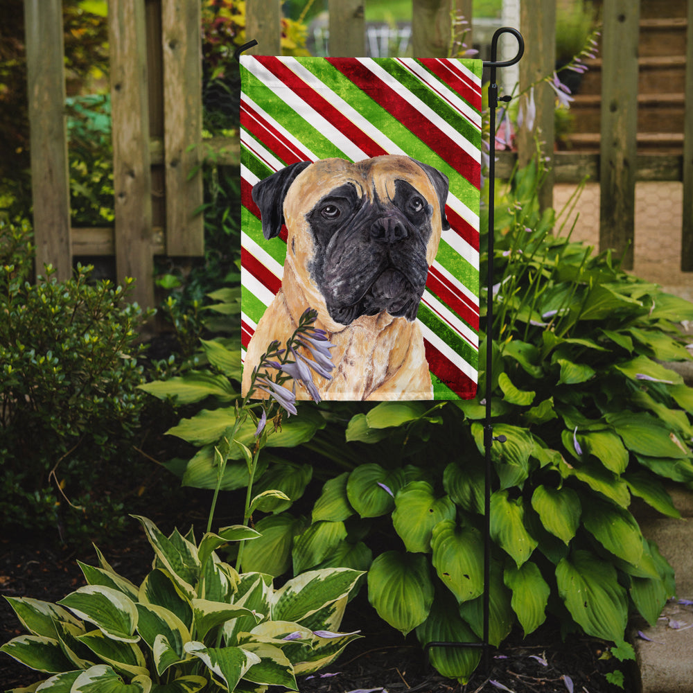 Mastiff Candy Cane Holiday Christmas Garden Flag Mailbox Decorative Yard Banner Outside Patio Artwork for Flower Beds, Garden Size, Multicolor