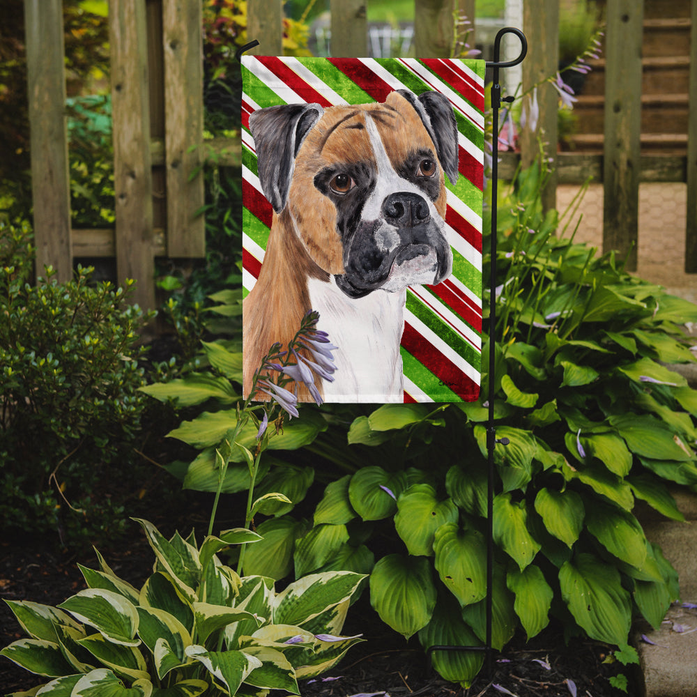 Boxer Candy Cane Holiday Christmas Garden Flag Mailbox Decorative Yard Banner Outside Patio Artwork for Flower Beds, Garden Size, Multicolor