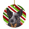 Australian Cattle Dog Candy Cane Holiday Christmas Ceramic Ornament Christmas Tree Hanging Decorations for Home Christmas Holiday, Party, Gift, 3 in, Multicolor