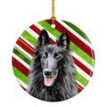 Belgian Sheepdog Candy Cane Holiday Christmas Ceramic Ornament Christmas Tree Hanging Decorations for Home Christmas Holiday, Party, Gift, 3 in, Multicolor