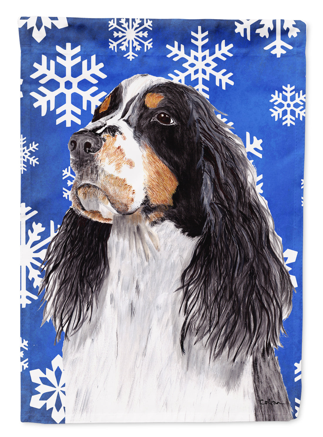 Springer Spaniel Winter Snowflakes Holiday Garden Flag Mailbox Decorative Yard Banner Outside Patio Artwork for Flower Beds, Garden Size, Multicolor